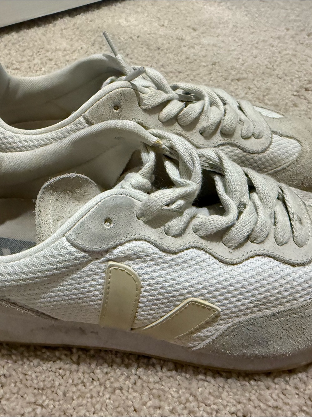 Veja Women's Low-Top Sneakers in Off-White and Cream